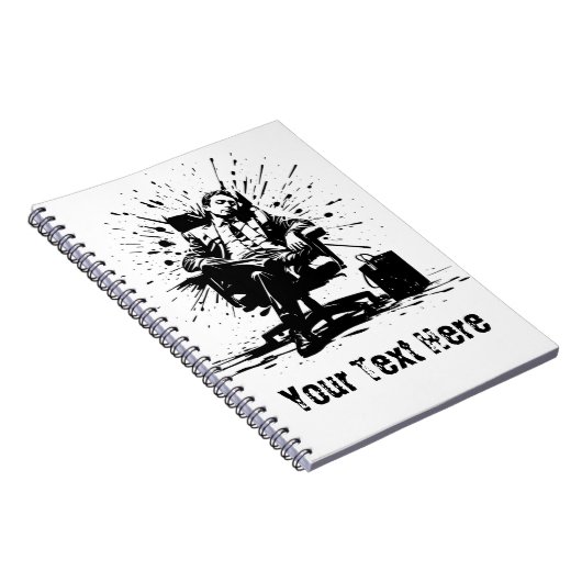 Funny Grunge Kantoor Art Custom Notitieboek (Rechterzijde)