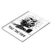 Funny Grunge Kantoor Art Custom Notitieboek (Linkerzijde)