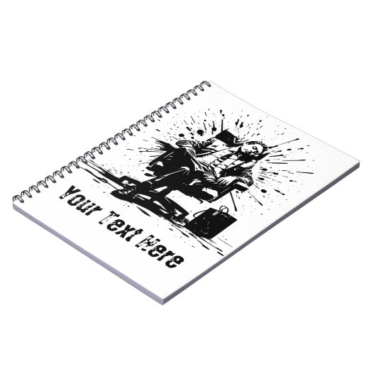 Funny Grunge Kantoor Art Custom Notitieboek (Linkerzijde)