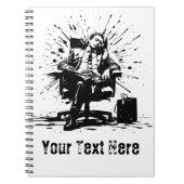 Funny Grunge Kantoor Art Custom Notitieboek (Voorkant)