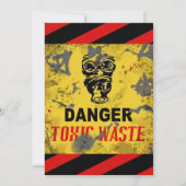 Funny Grunge Toxic Waste Halloween Invitation Kaart (Voorkant)