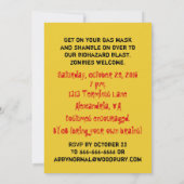 Funny Grunge Toxic Waste Halloween Invitation Kaart (Achterkant)