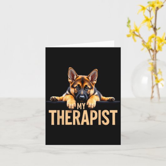 Funny Gsd Shep Puppy My Therast German Shepherd Do Kaart (Gele Bloem)