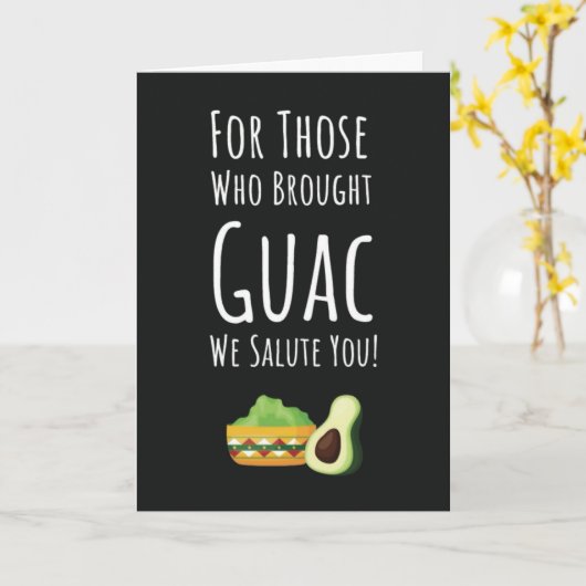 Funny Guac Cards Avocado Guacamole Cute For Her Kaart (Gele Bloem)