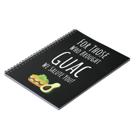 Funny Guac Gift Vegetarian Vegan Avocado Guacamole Notitieboek (Linkerzijde)