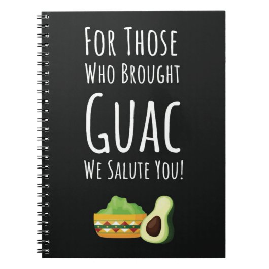 Funny Guac Gift Vegetarian Vegan Avocado Guacamole Notitieboek (Voorkant)