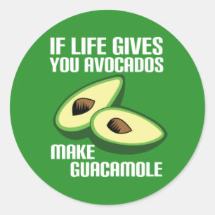 Funny Guacamole Avocado Joke Ronde Sticker