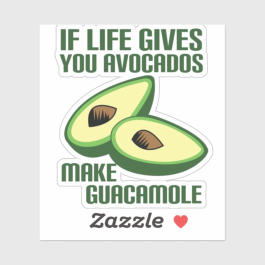 Funny Guacamole Avocado Joke Sticker (Vel)