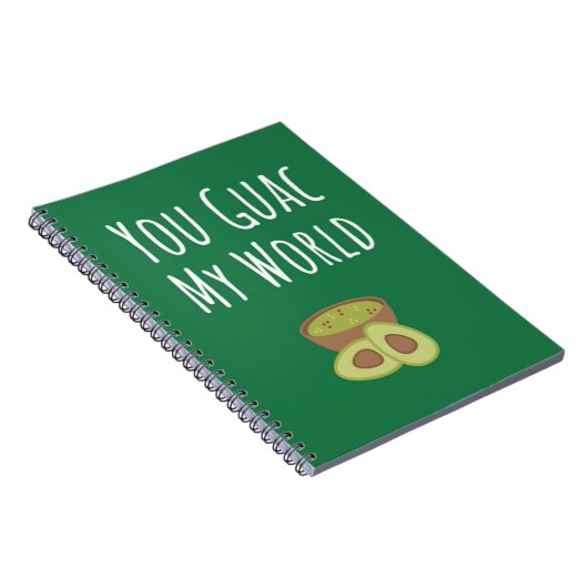 Funny Guacamole Gifts Green Avocado Cute Fruit Pun Notitieboek (Rechterzijde)