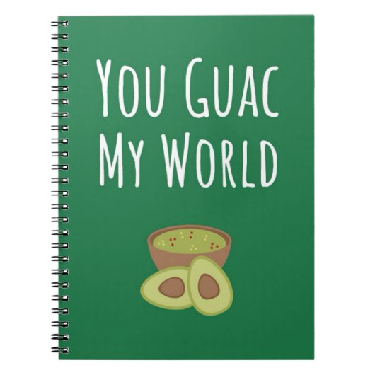 Funny Guacamole Gifts Green Avocado Cute Fruit Pun Notitieboek (Voorkant)