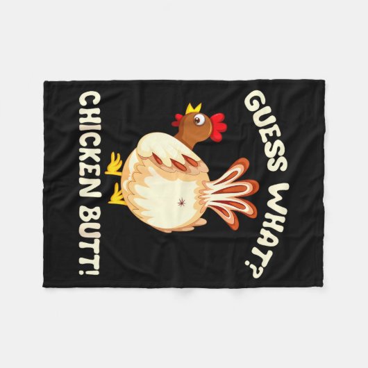 Funny Guess What_ Chicken Butt! Graphic Design  Fleece Deken (Voorkant (Horizontaal))