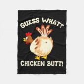 Funny Guess What_ Chicken Butt! Graphic Design  Fleece Deken (Voorkant)