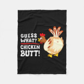 Funny Guess What_ Chicken Butt! Graphic Design  Fleece Deken (Voorkant)