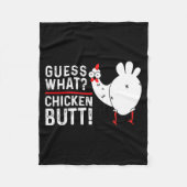 Funny Guess What_ Chicken Butt! Graphic Design  Fleece Deken (Voorkant)