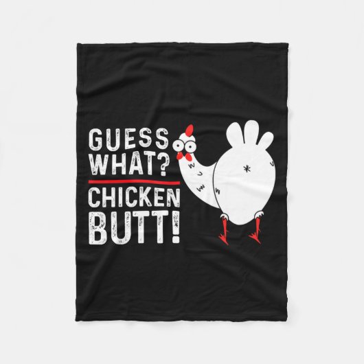 Funny Guess What_ Chicken Butt! Graphic Design  Fleece Deken (Voorkant)