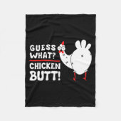 Funny Guess What_ Chicken Butt! Graphic Design  Fleece Deken (Voorkant)