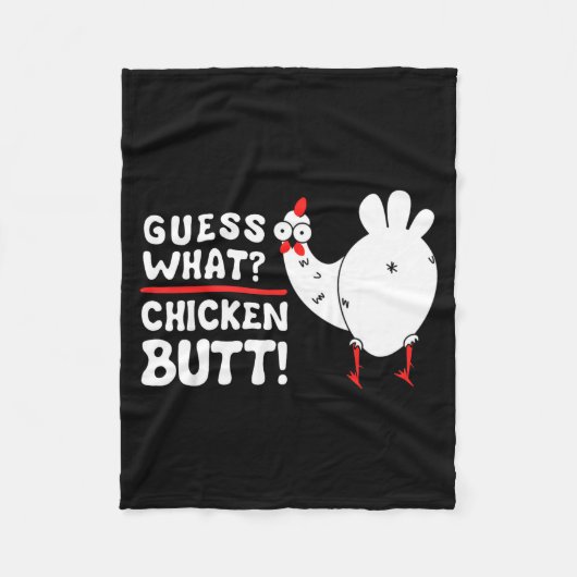 Funny Guess What_ Chicken Butt! Graphic Design Fleece Deken (Voorkant)