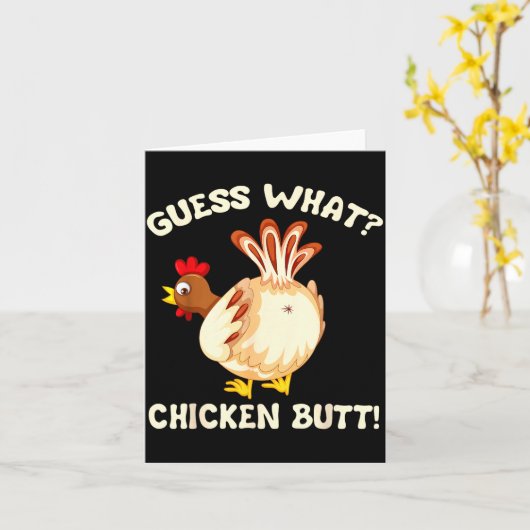Funny Guess What_ Chicken Butt! Graphic Design  Kaart (Gele Bloem)