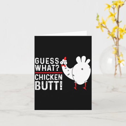 Funny Guess What_ Chicken Butt! Graphic Design  Kaart (Gele Bloem)