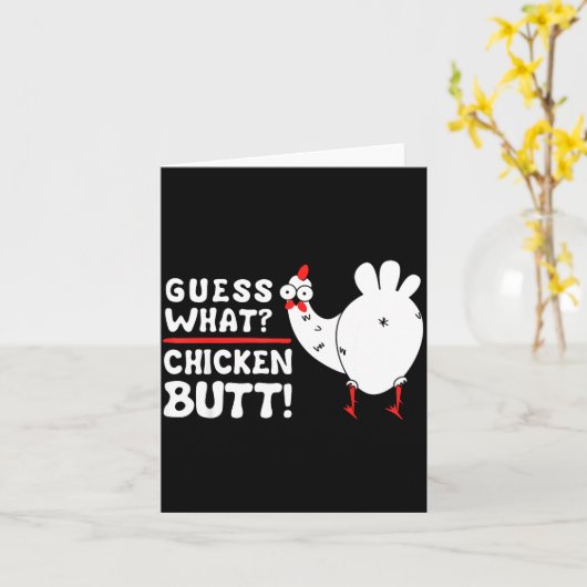 Funny Guess What_ Chicken Butt! Graphic Design  Kaart (Gele Bloem)