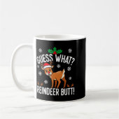 Funny Guess What Reindeer Butt Christmas Reindeer  Koffiemok (Links)