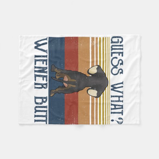 Funny Guess What Wiener Butt  Gift  Dachshund Love Fleece Deken (Voorkant (Horizontaal))