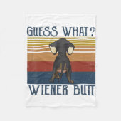 Funny Guess What Wiener Butt Gift Dachshund Love Fleece Deken (Voorkant)