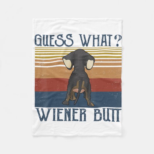 Funny Guess What Wiener Butt  Gift  Dachshund Love Fleece Deken (Voorkant)