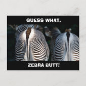 Funny Guess What Zebra Butt Wildlife Briefkaart (Voorkant)
