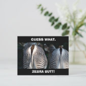 Funny Guess What Zebra Butt Wildlife Briefkaart (Staand voorkant)