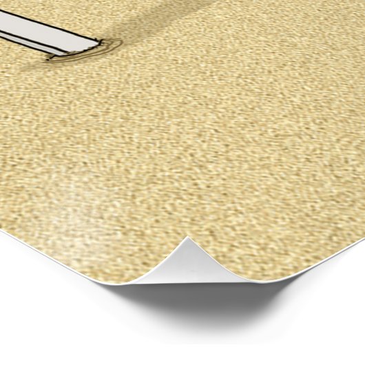 Funny Guilty Shark op Beach Poster (Hoek)