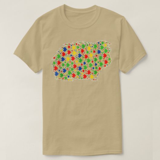 Funny Guinea Animals Puzzle Pieces Autism Awar T-shirt (Design voorkant)