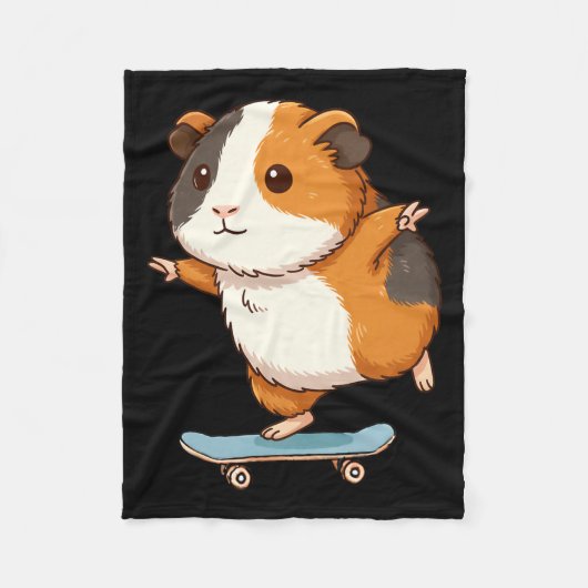 Funny Guinea G Skater Skateboard Ballerina Zoo Boy Fleece Deken (Voorkant)