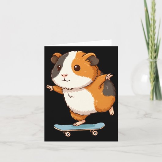 Funny Guinea G Skater Skateboard Ballerina Zoo Boy Kaart (Voorkant)