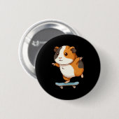 Funny Guinea G Skater Skateboard Ballerina Zoo Boy Ronde Button 5,7 Cm (Voorkant /achterkant)