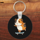 Funny Guinea G Skater Skateboard Ballerina Zoo Boy Sleutelhanger (Voorkant)