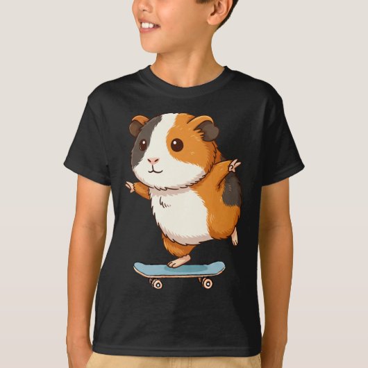 Funny Guinea G Skater Skateboard Ballerina Zoo Boy T-shirt (Voorkant)