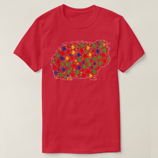 Funny Guinea Pig Animals Puzzle Pieces Autism Awar T-shirt (Design voorkant)