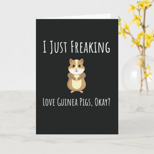 Funny Guinea Pig Cards Humorous Pet Animal Kaart (Gele Bloem)