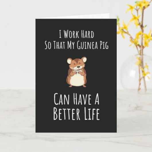 Funny Guinea Pig Cards Pet Owner Lover Humor Kaart (Gele Bloem)
