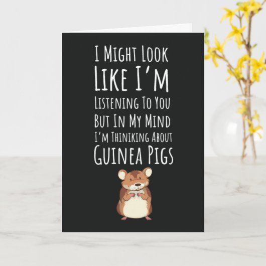 Funny Guinea Pig Cards Pets Lover Animal Humor Kaart (Gele Bloem)