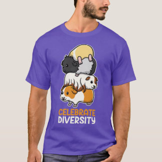 Funny Guinea Pig Celebrate Diversity Kinder Mannen T-shirt