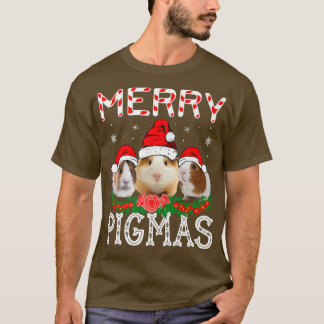 Funny Guinea Pig Christmas Santa Hats Guinea Pig L T-shirt