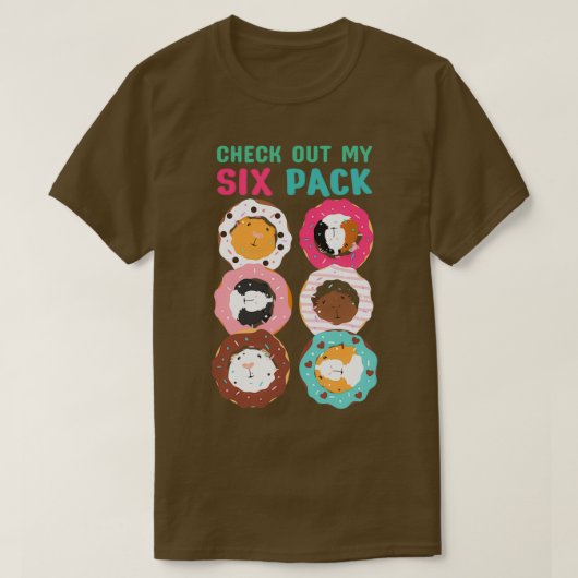 Funny Guinea Pig Donut Six Pack T-shirt (Design voorkant)