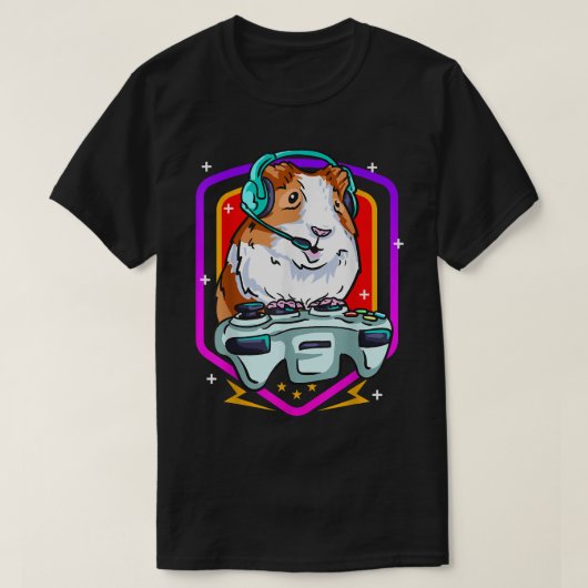 Funny Guinea Pig Gaming Gamer Hamster Furry Potato T-shirt (Design voorkant)