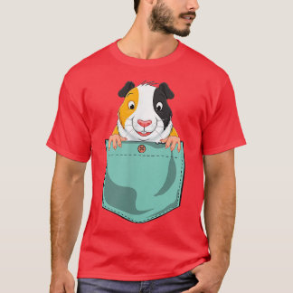 Funny Guinea Pig in Pocket of Women Mannen T-shirt