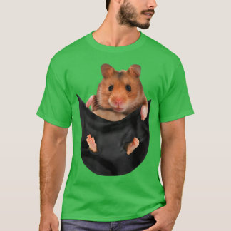 Funny Guinea Pig in Pocket T voor vrouwelijke Mann T-shirt