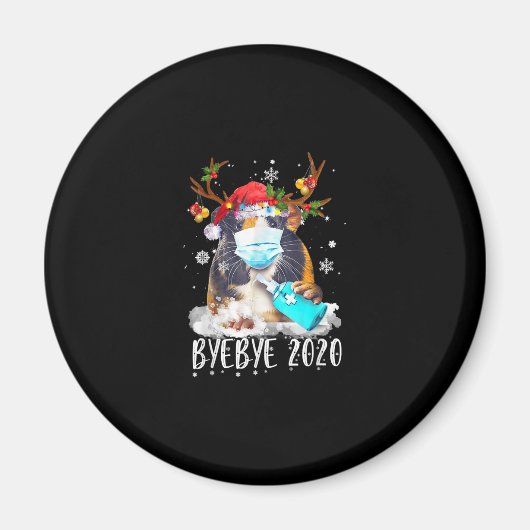Funny Guinea Pig Kerstmis Masker Dag Dag 2020 Magneet (Voorkant)