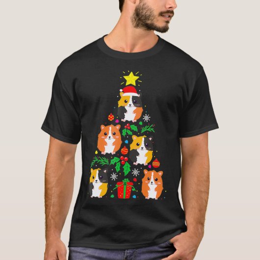 Funny Guinea Pig Lover Christmas Tree  Ornament T-shirt (Voorkant)