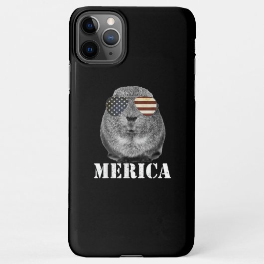 Funny Guinea Pig Merica Patriotic Usa Vlag iPhone Hoesje (Achterkant)